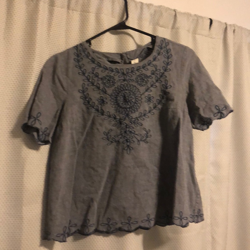 Jean brocade top